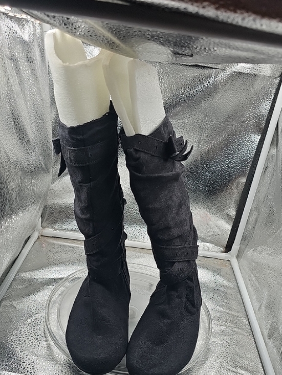 No brand Other - P Black Suede Calf Flat Soled Boots Bowes Sz 4